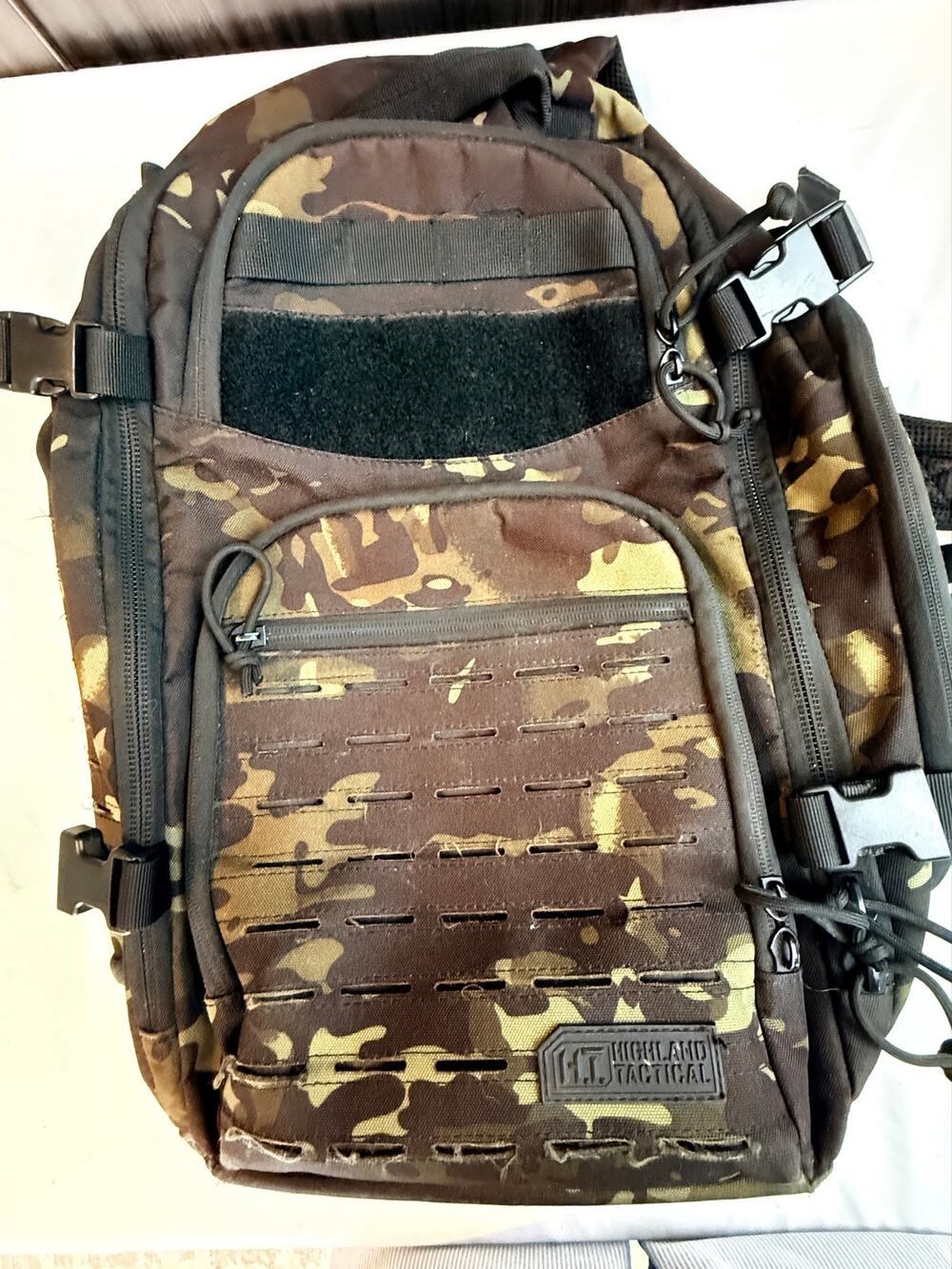Highland Tactical Camo Tactical Backpack MOLLE Laptop Hiking Travel Backpack